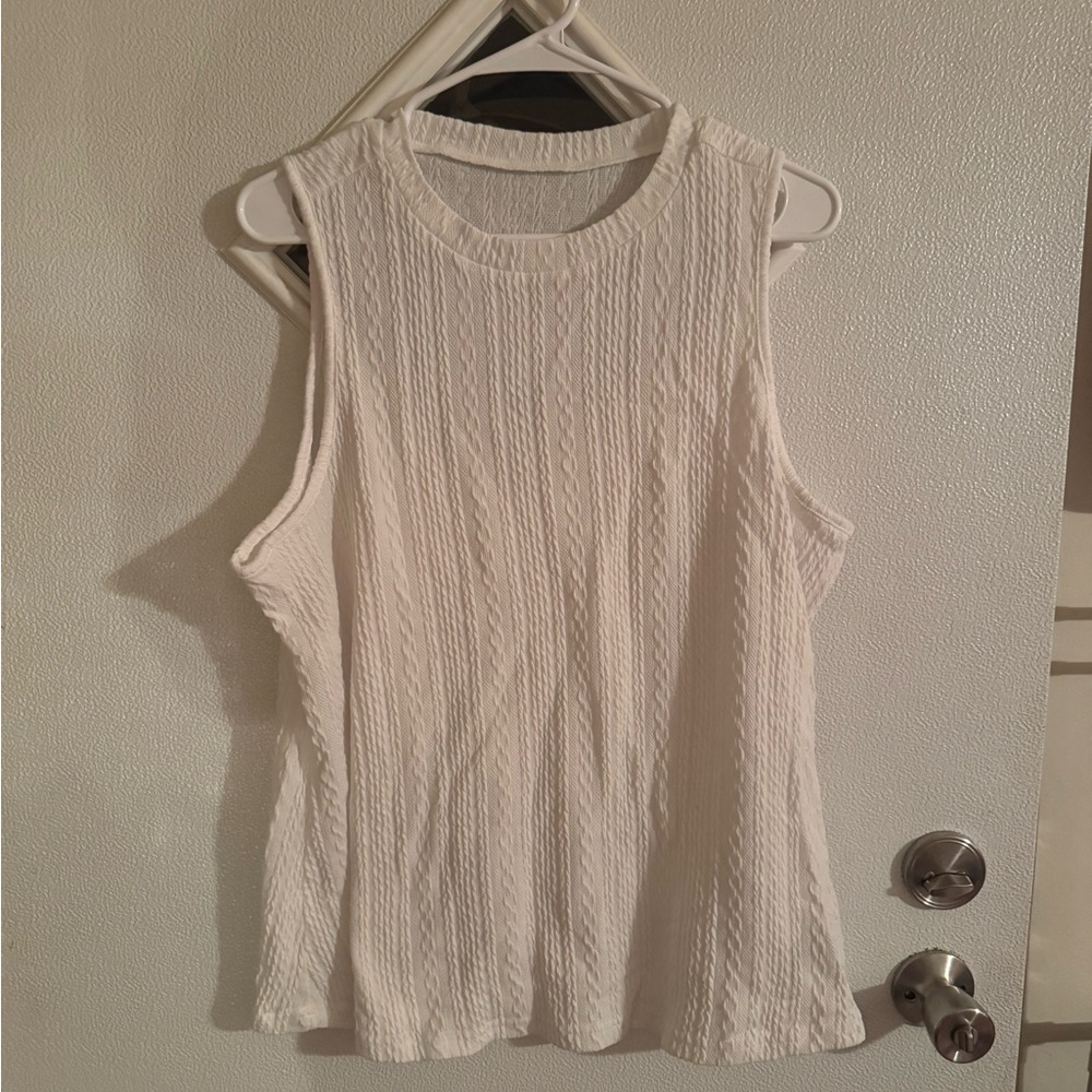 SHEIN White Sleeveless Knit Tank Top